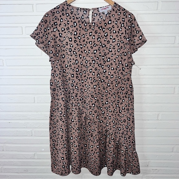 Hayden Brown Cheetah Animal Print Flowy Oversized Dress, Women’s Size Small - Picture 1 of 7